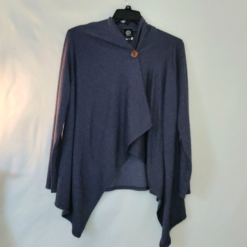 Bobeau one bottom Asymmetrical cardigan kint wrap charcoal gray color women XL